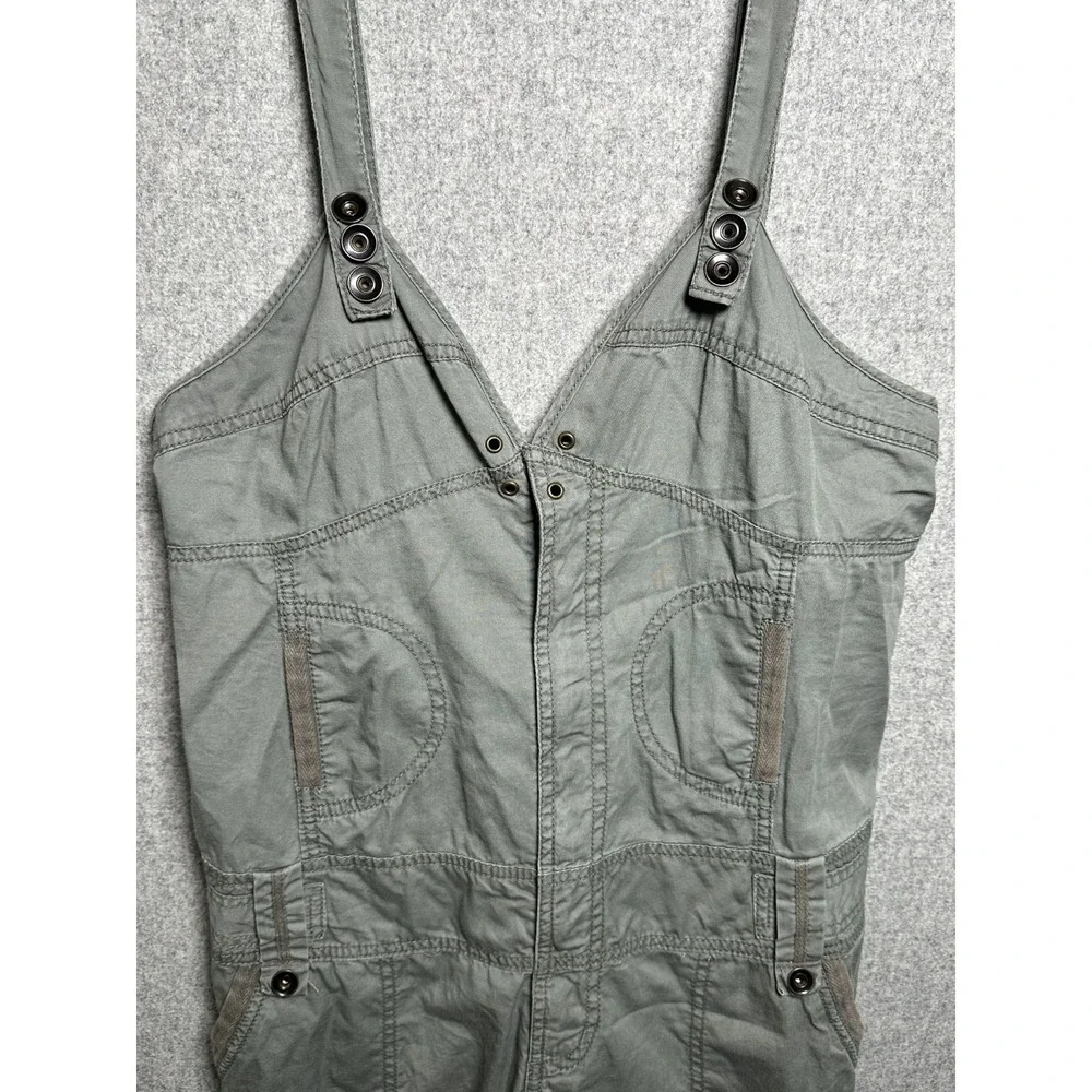 Vintage No Boundaries Juniors 11 Overalls Jumpsuit Olive Green One Piece 90s Y2K - Picture 9 of 15
